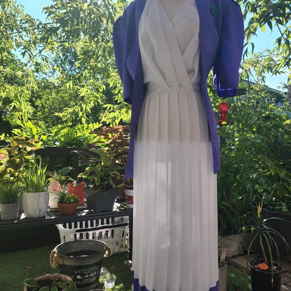 1980s Royal purple dress set by Farouche - Picture 2 of 5